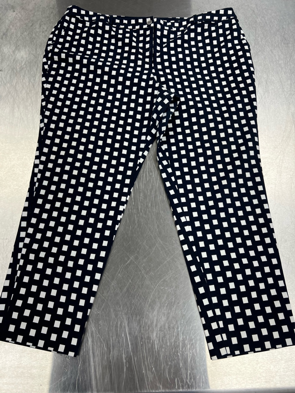Michael Kors Navy and White Geometric Women's Crop Pant Women’s 20W
